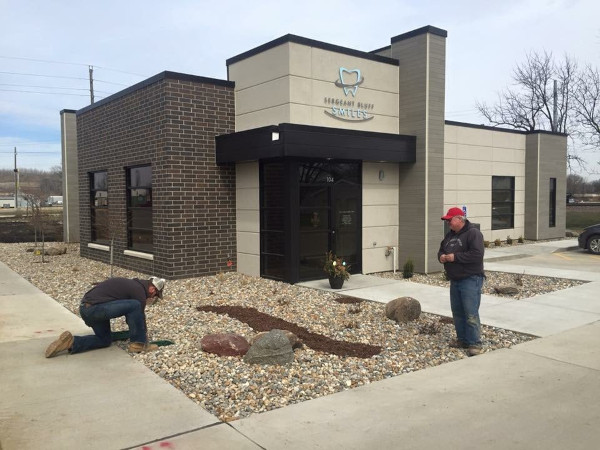 Sioux City Sprinkler team on site at a dentist office.